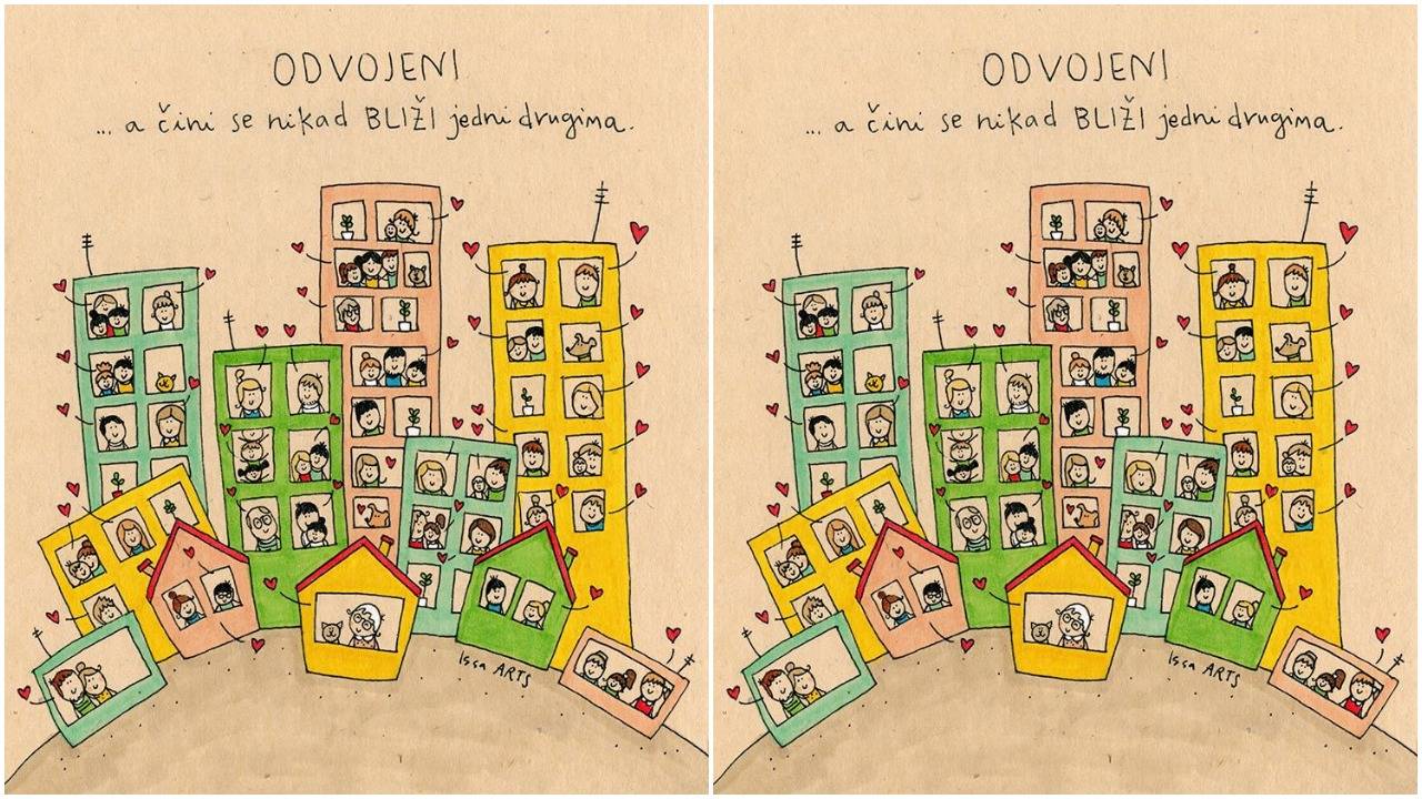 Domaća ilustratorica pokazala snagu zajedništva u samoizolaciji: "Odvojeni, a čini se nikad bliži jedni drugima"