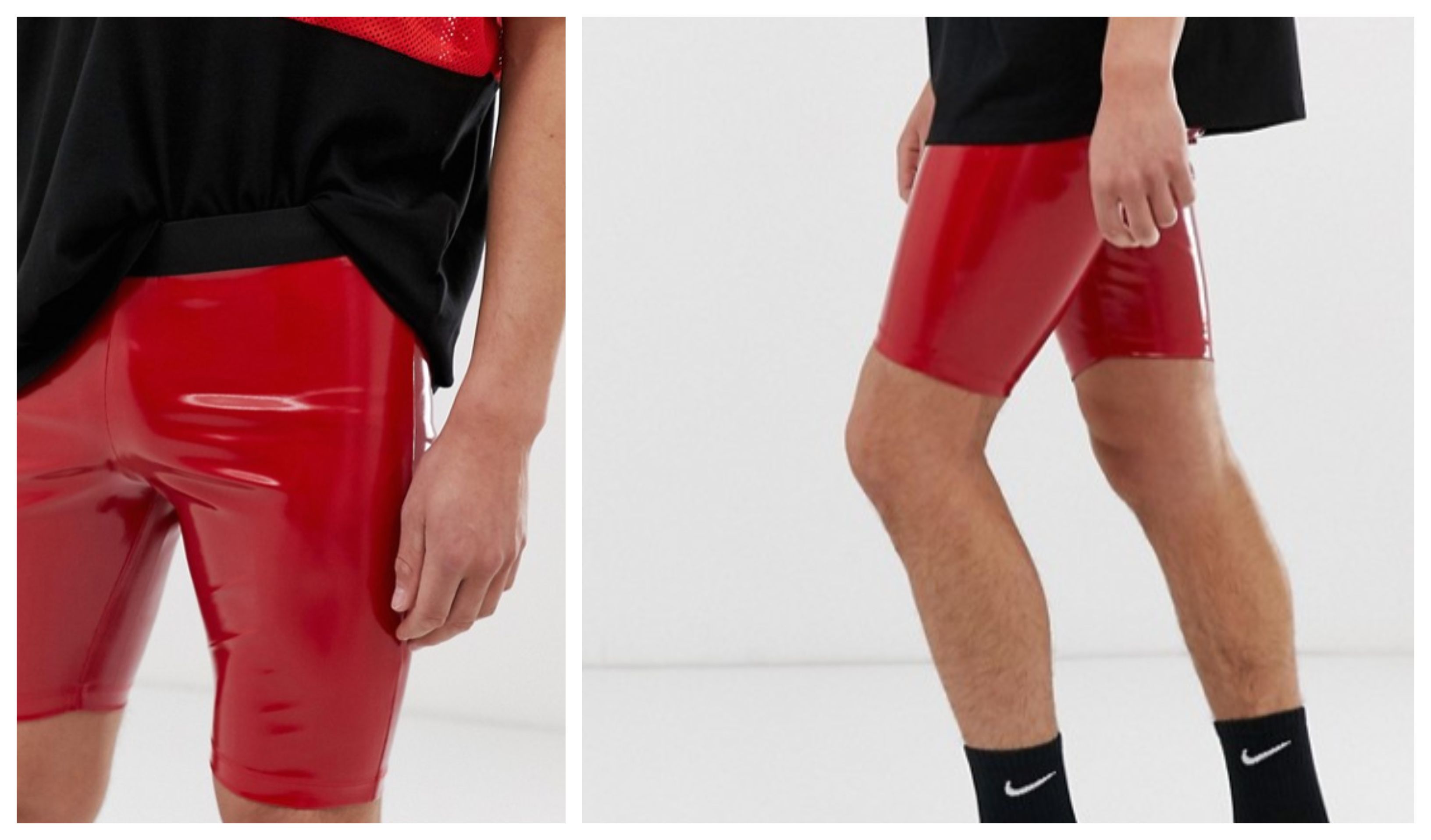 ASOS prodaje biciklističke hlačice od crvenog lateksa za muškarce 