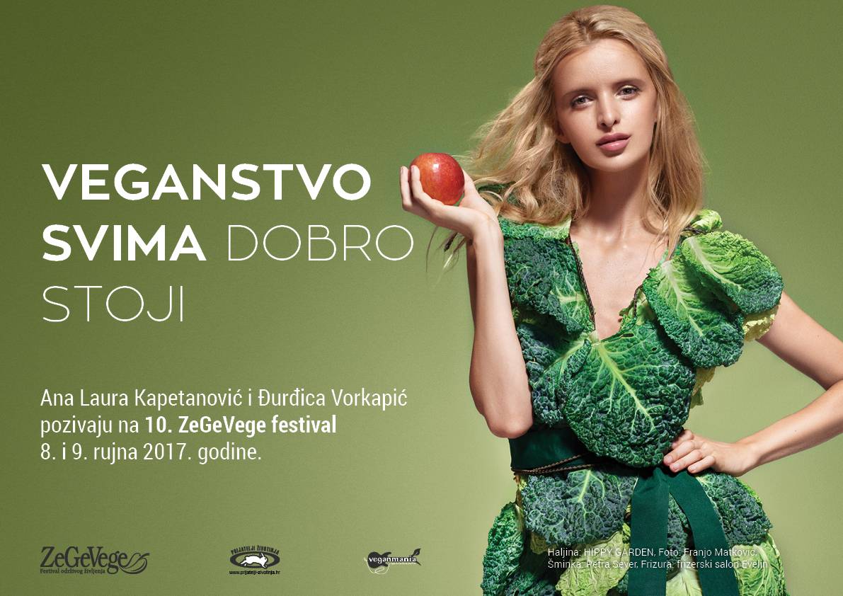 Zelena haljina od kelja za kampanju Veganstvo svima dobro stoji