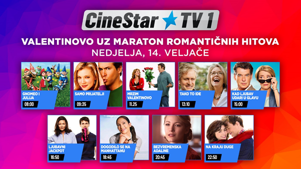 Valentinovo će biti još romantičnije uz filmske hitove na Cinestar TV1 kanalu